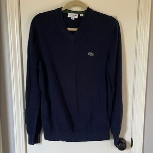 Lacoste Classic men’s 100% cotton V-Neck Sweater size Large